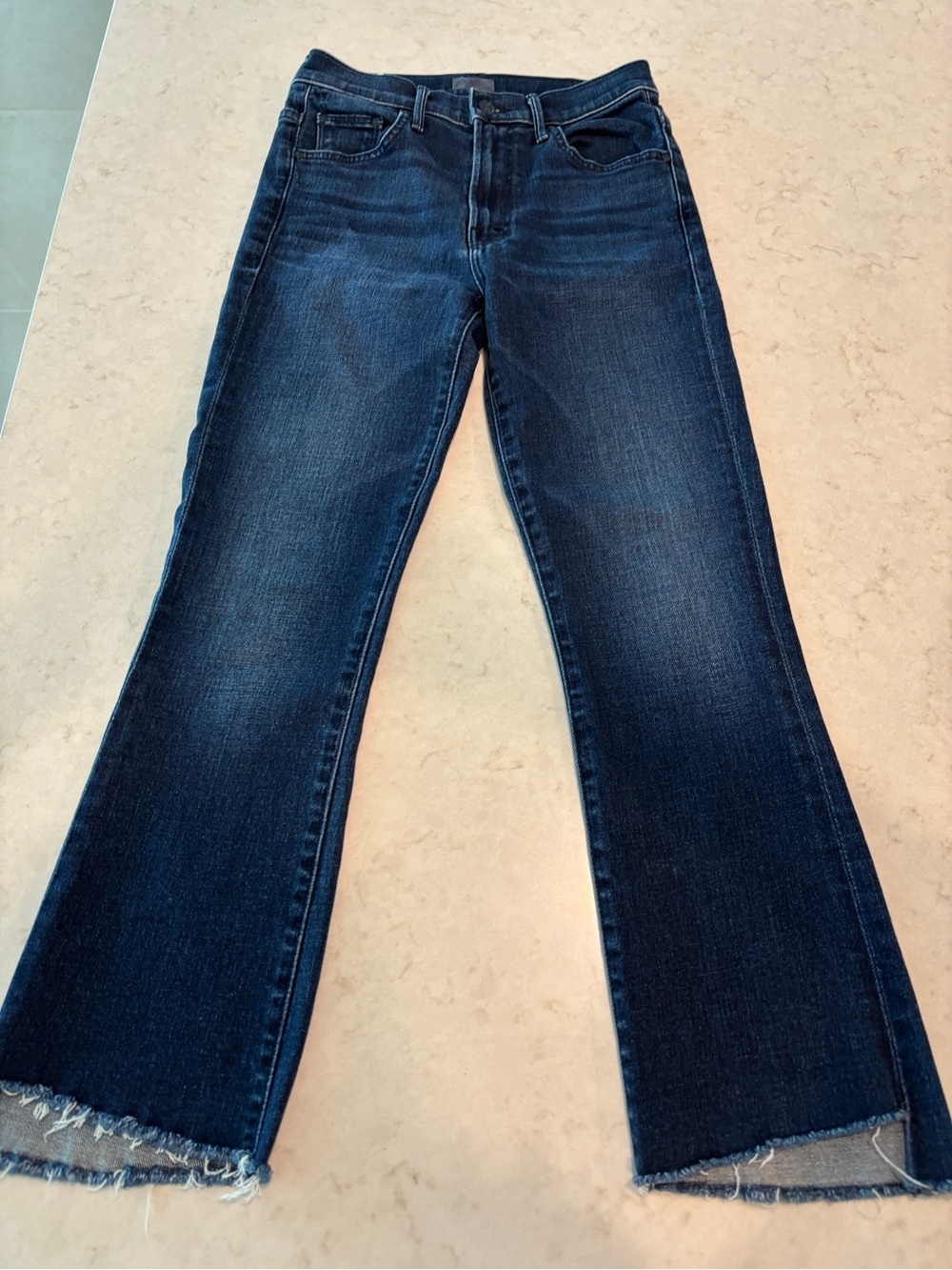 Mother Dark Wash Straight Leg Jeans with Frayed Hem like new size 26 - Picture 10 of 11